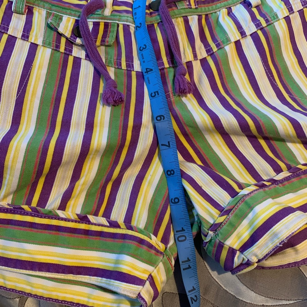 Buffalo David Bitton 31 10/12 Large Women's Multicolor Striped Shorts summer - Picture 9 of 9